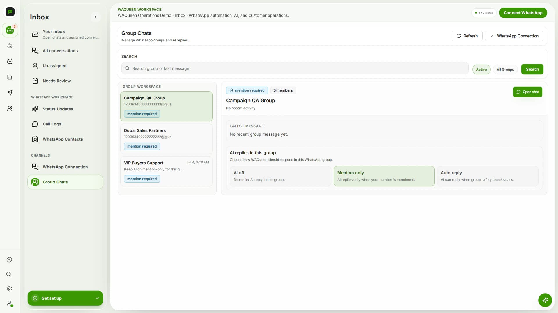 Group policy WAQueen product screenshot